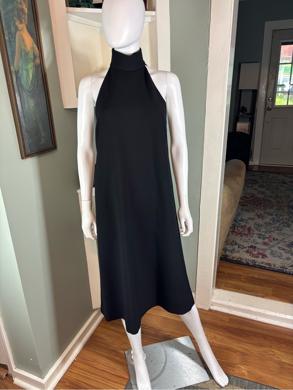 Vintage Y2K KORS Michael Kors Minimalist Turtleneck Midi Shift Dress Wool Blend